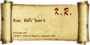 Kac Róbert névjegykártya